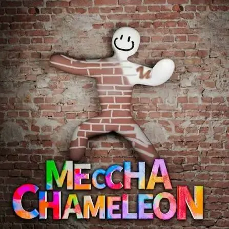 Meccha Chameleon cover art — chameleon character blending into a brick wall with colorful title logo